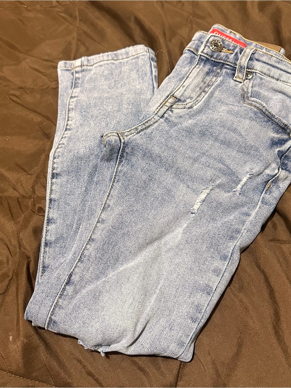Guess Light Wash Distressed Kids Jeans